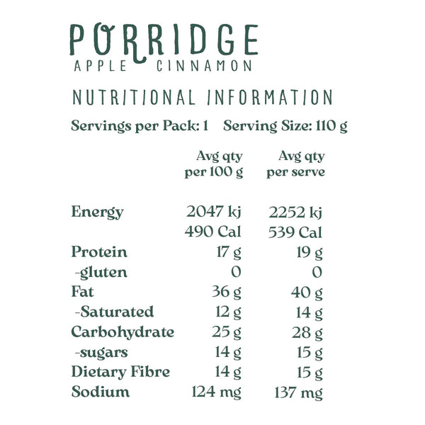 Bushline Porridge Apple Cinnamon