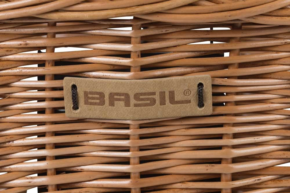 Basil Bremen Wicker KF Front Basket Natural Brown (H/Bar Holder Sold Separately)