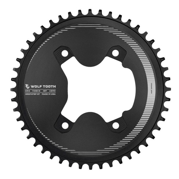 Wolf Tooth Shimano GRX Aero 1X Drop Stop ST Chainring 110 X 4 BCD Shimano HG+