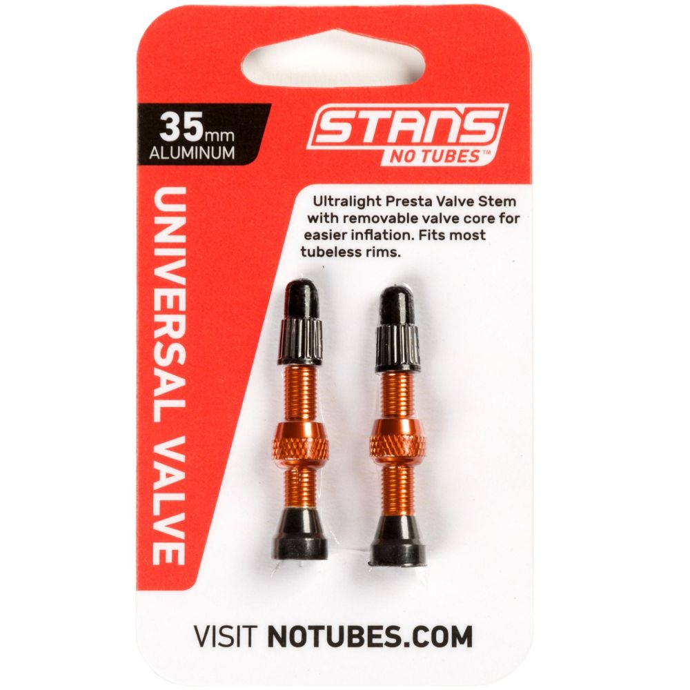 Stans NoTubes Orange Alloy Valves