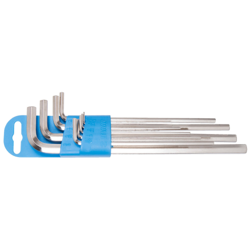 Unior Set of Hexagon Wrenches, Long Type On Plastic Clip - Imperial