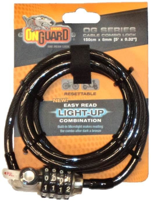 Onguard Lock Combo Light Up 150cm 8mm
