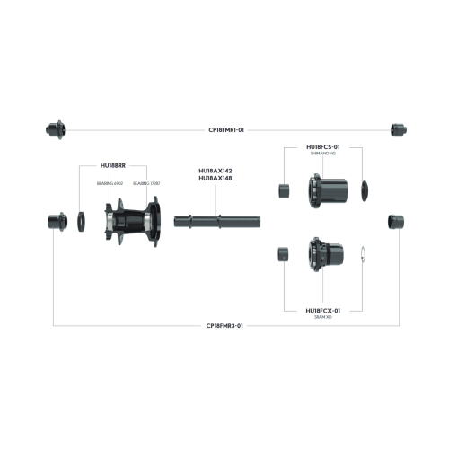 Funn Bearing & Spacer Kits for Front & Rear Hubs