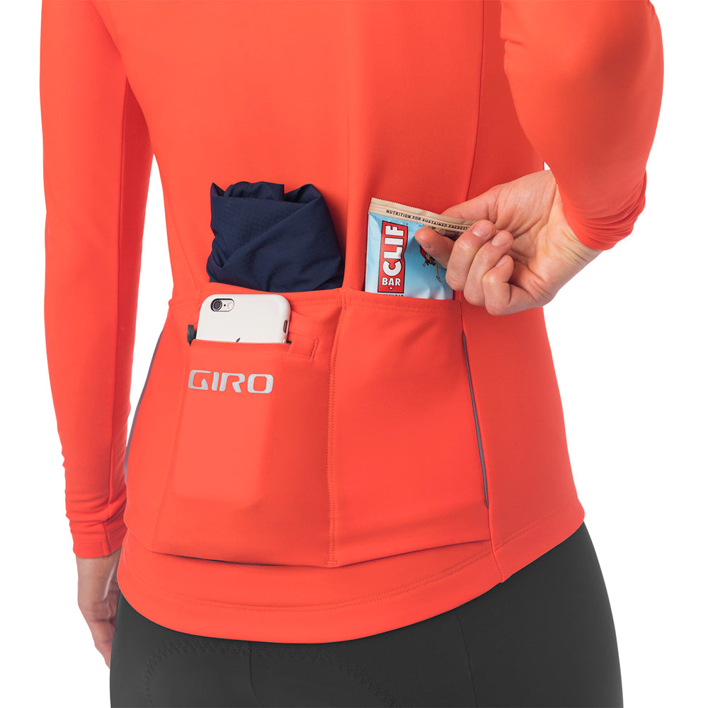 Giro Chrono LS Thermal Jersey Vermillion - Womens