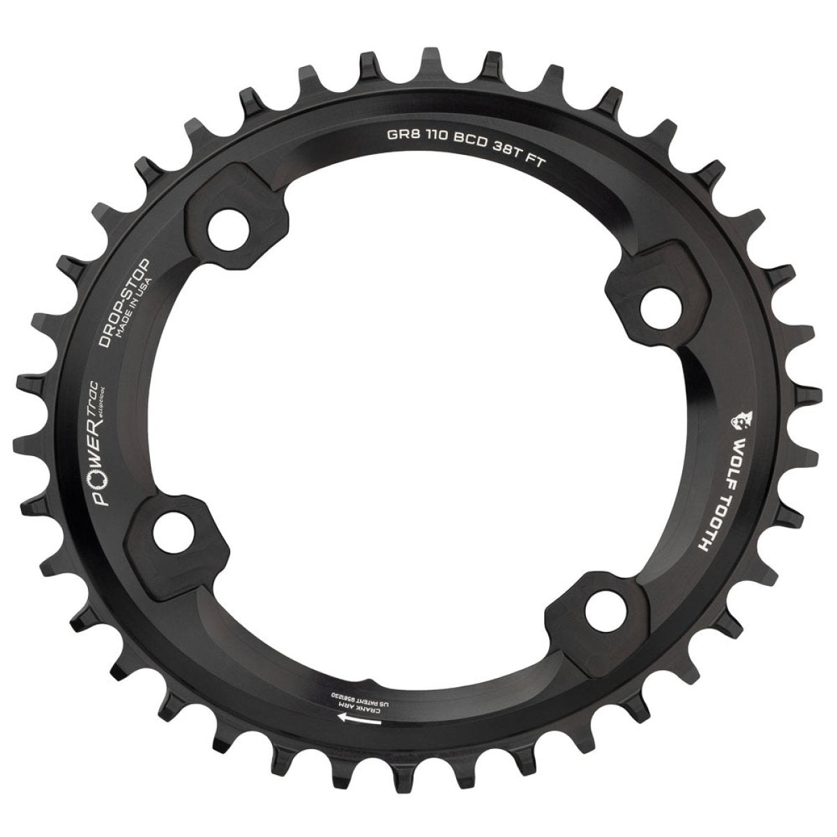 Wolf Tooth Shimano GRX 1 X Oval Drop Stop St Chainring 110x4 BCD Shimano Hg+