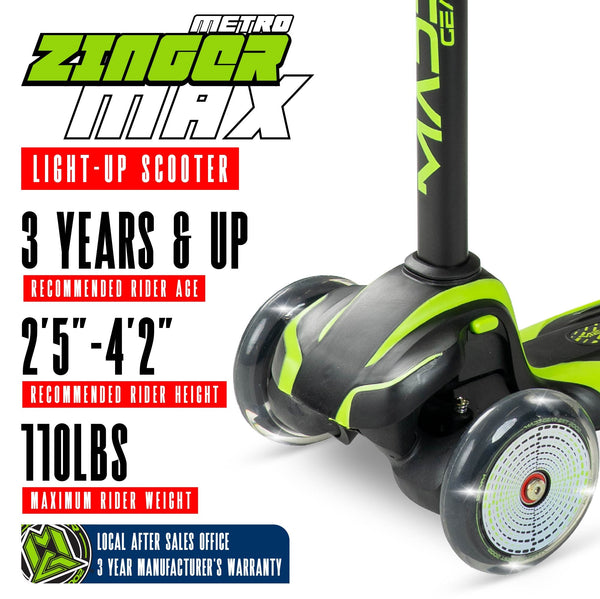 Madd Gear Zinger 3 Wheeled Scooter Green