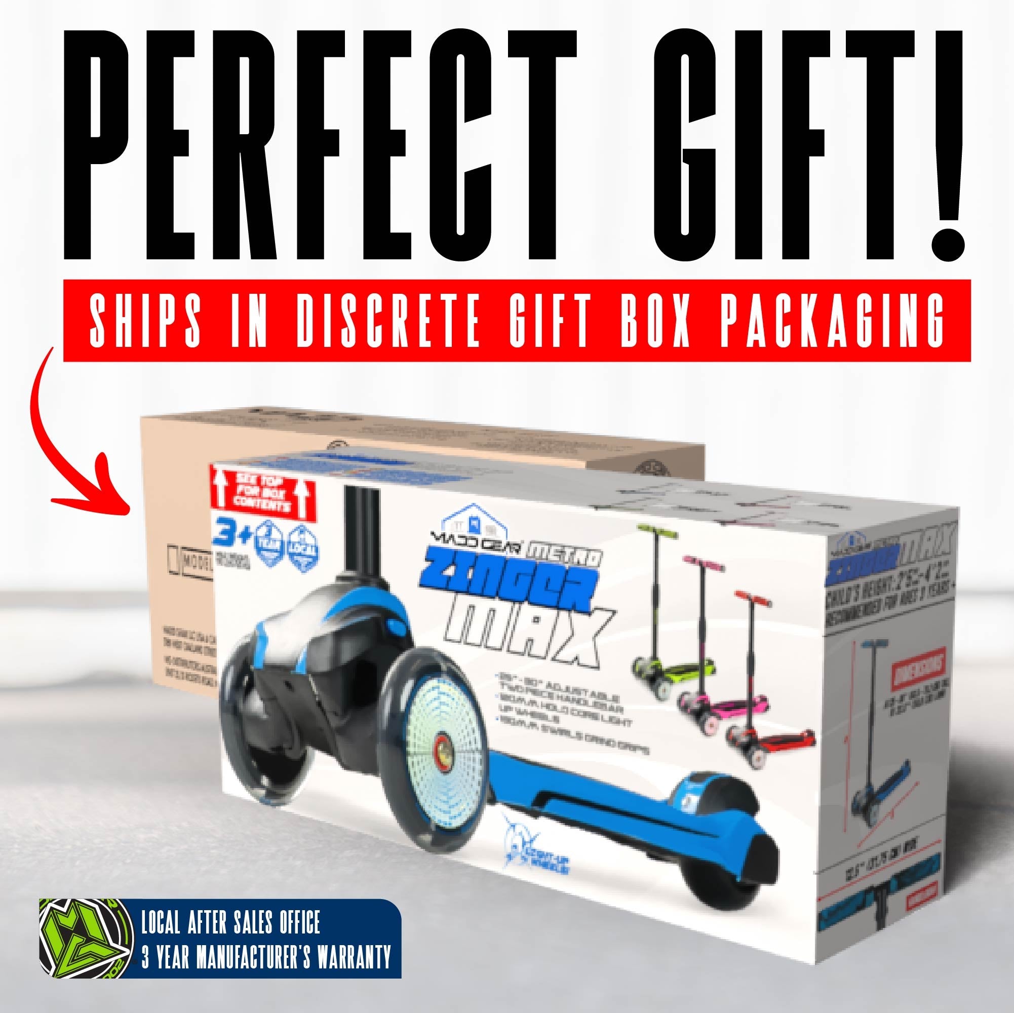 Madd Gear Zinger 3 Wheeled Scooter Green