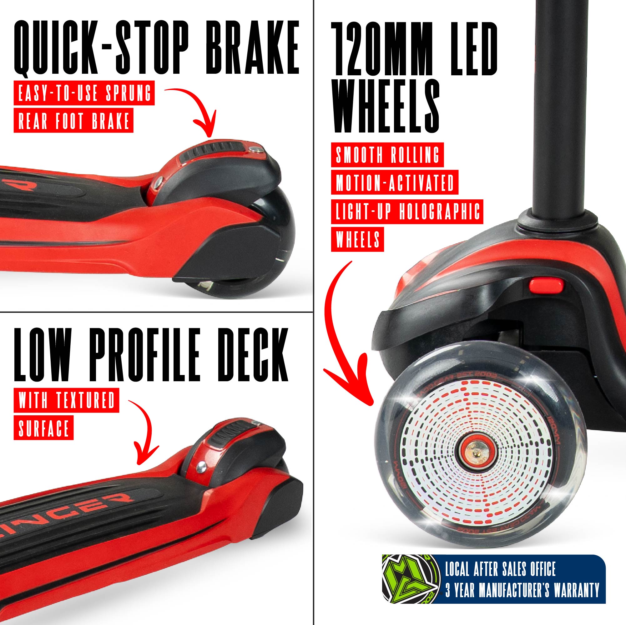 Madd Gear Zinger 3 Wheeled Scooter Red