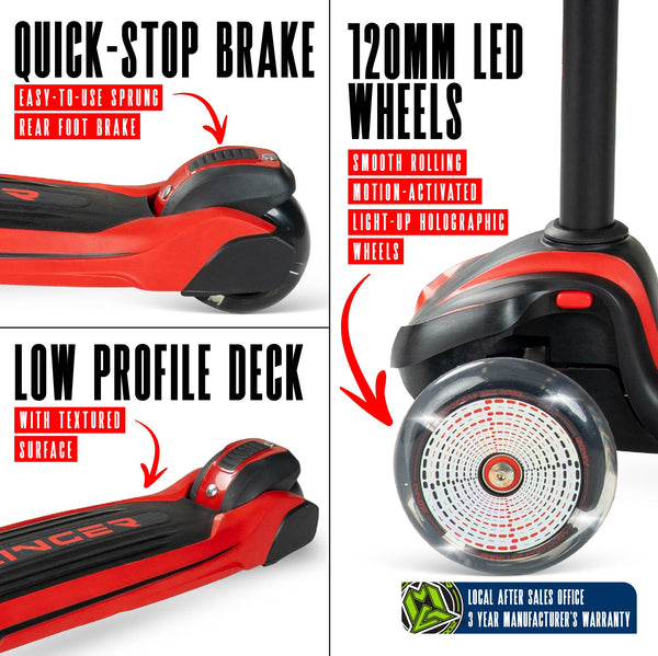 Madd Gear Zinger 3 Wheeled Scooter Red