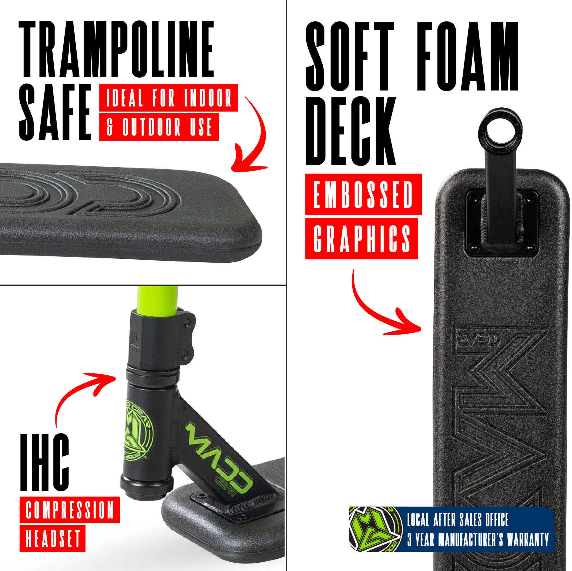 Madd Gear Bounce Trampoline Scooter Black / Green