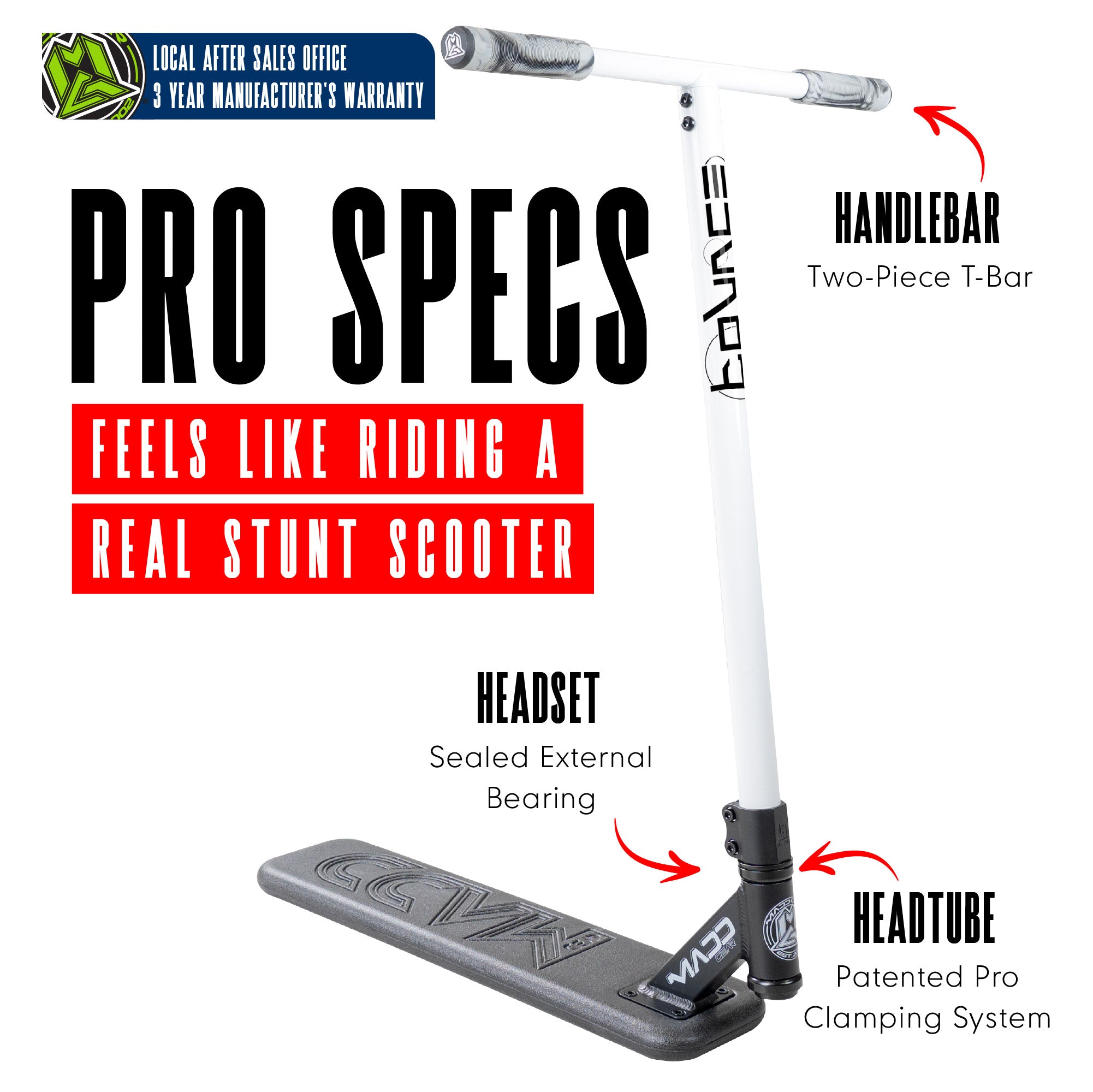 Madd Gear Bounce Trampoline Scooter Black / White