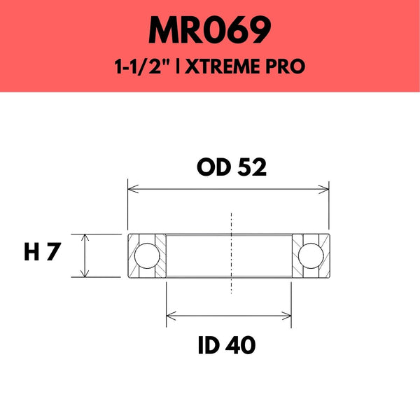 Fsa 1 1/2" Non Acb Headset Bearing Mr069 Xtreme Pro