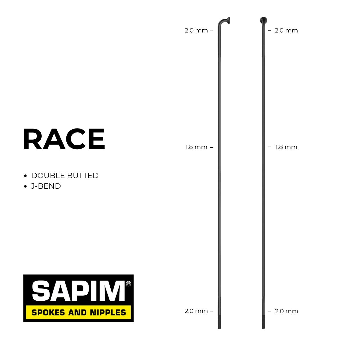 SAPIM RACE DB SPOKES - BLACK