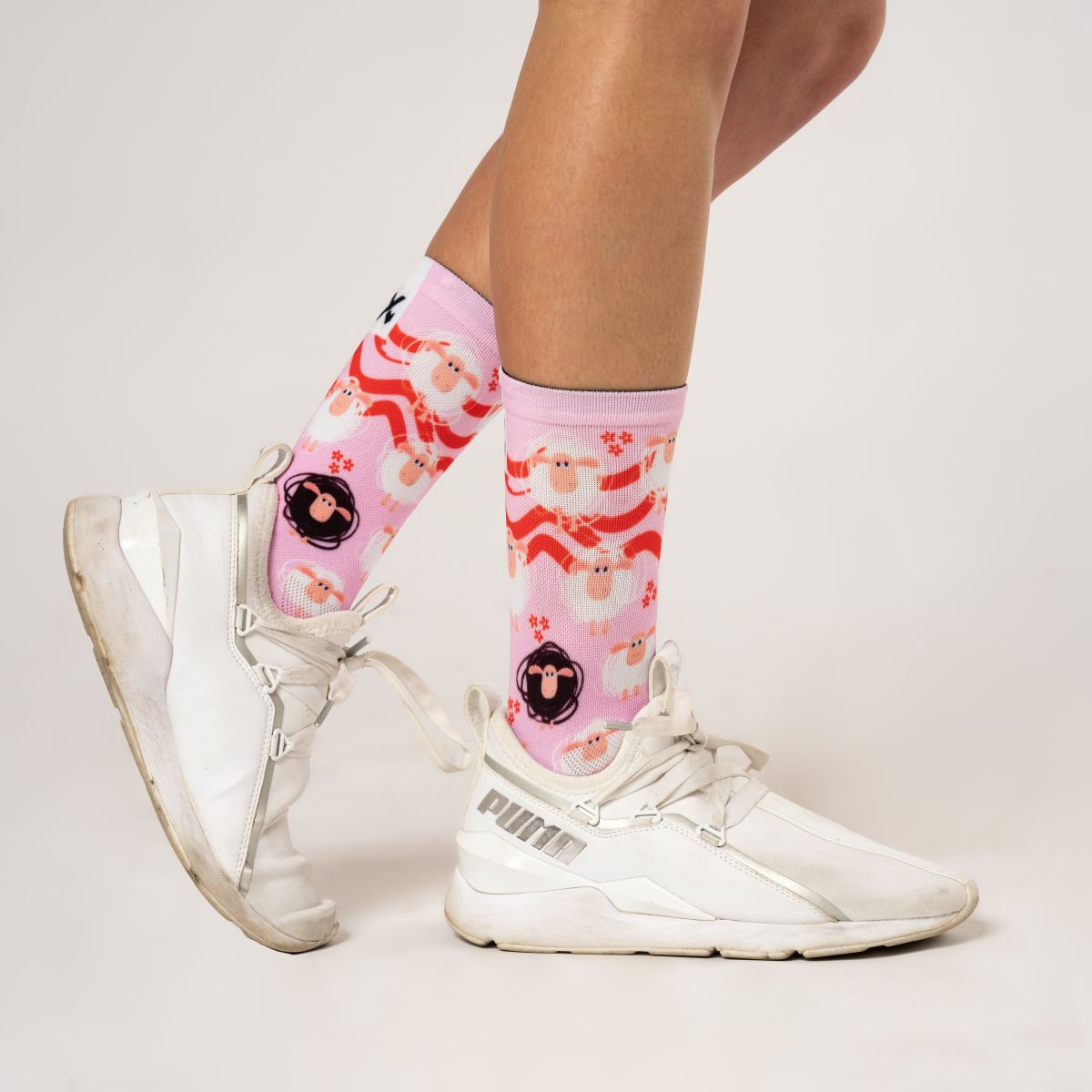 Sox Footwear Pink Sheep Crew Socks