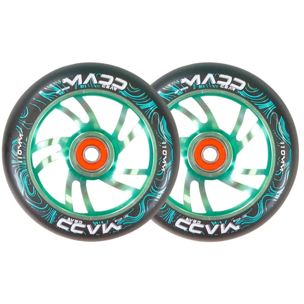 Pair Madd Gear 110 Mm Force Alloy Core Wheel Teal
