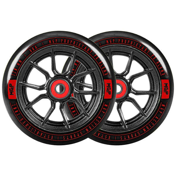 Pair Madd Gear 120 Mm Syndicate Ar Wheels Black / Red