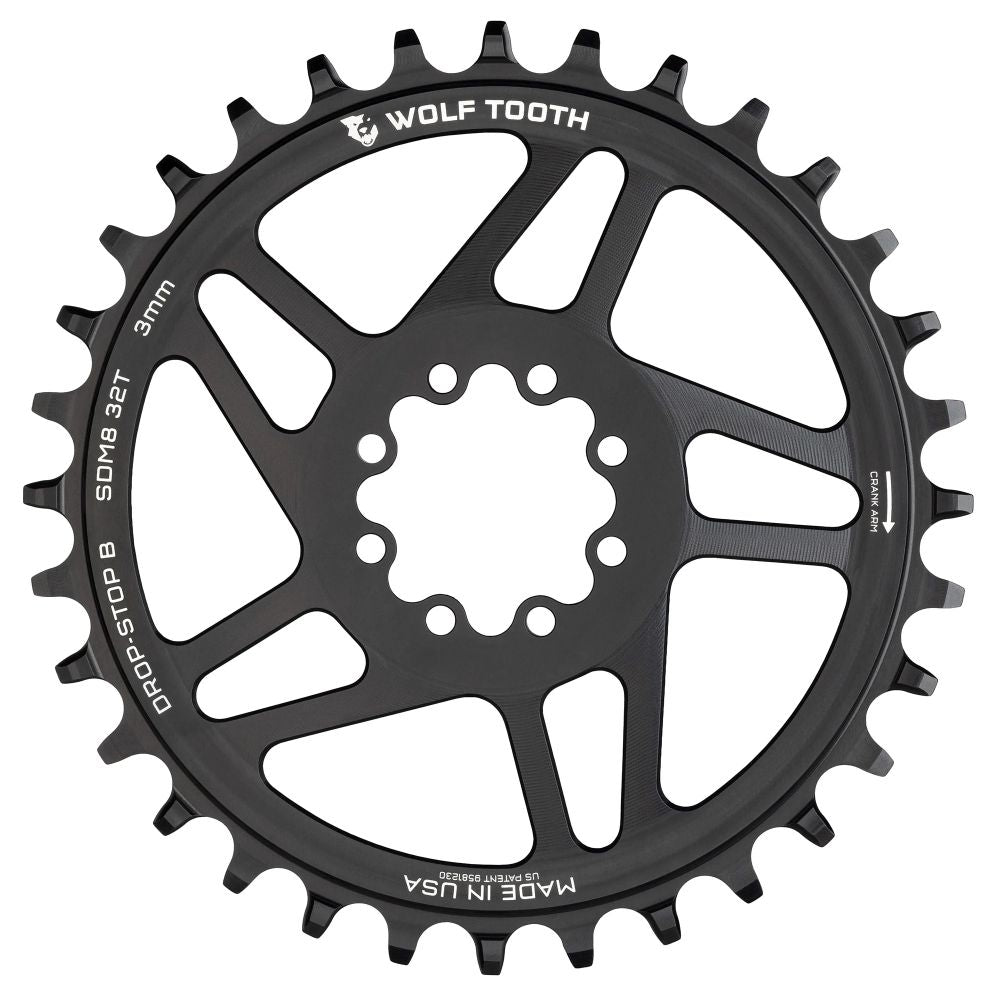 Wolf Tooth Sram DM MTB 8 Bolt Drop Stop B Chainring Boost