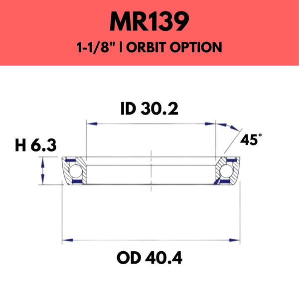 Fsa 1 1/8" Headset Bearing Mr139 Orbit Option