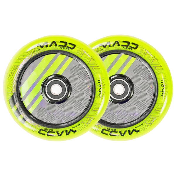 Pair Madd Gear 110 Mm Zen Hollow Core Wheel Green