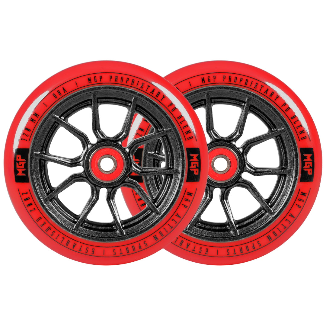 Pair Madd Gear 120 Mm Syndicate Ar Wheels Red / Black