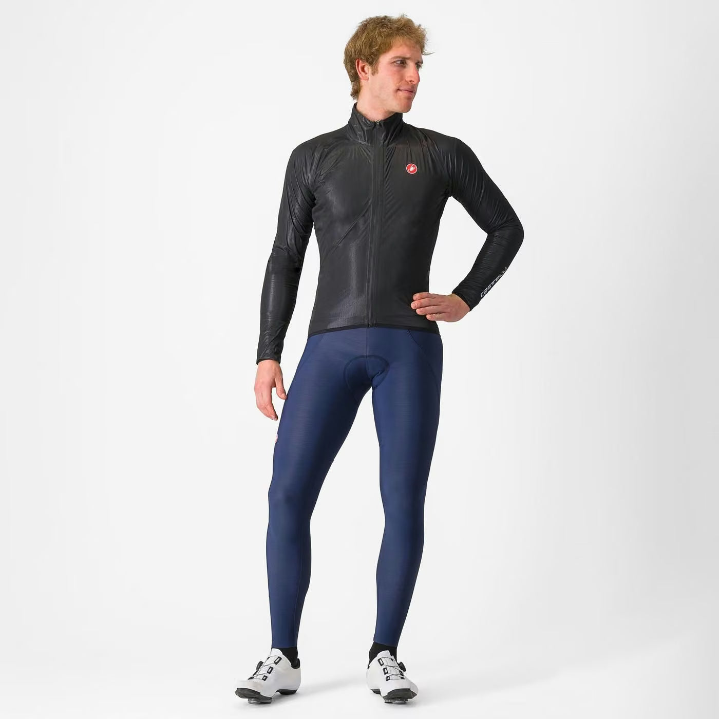 Castelli Squall Shell Jacket Men's Light Black / Silver Gray