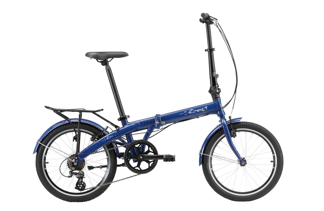 Pedal Met Navy Blue Folding Bike