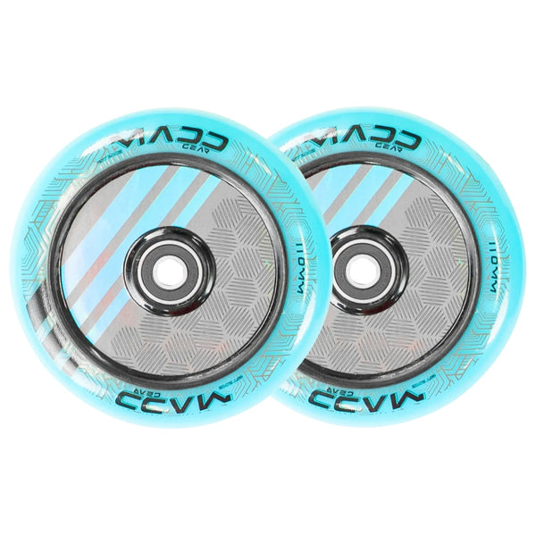 Pair Madd Gear 110 Mm Zen Hollow Core Wheel Blue