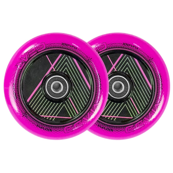 Pair Madd Gear 100 Mm Raven Hollow Core Wheel Pink