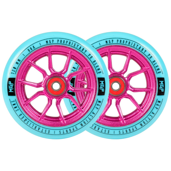 Pair Madd Gear 120 Mm Syndicate Ar Wheels Blue / Pink