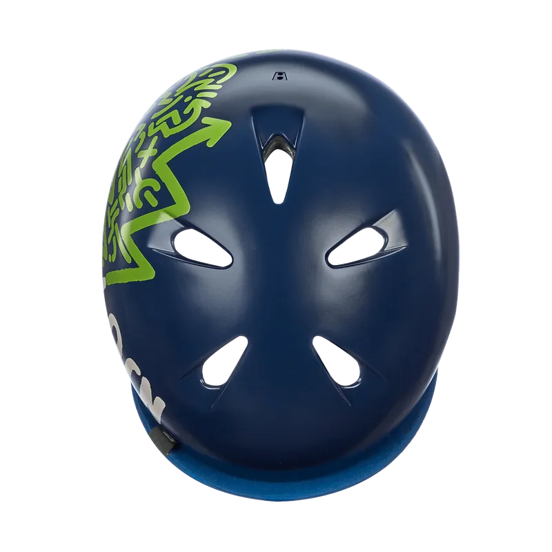 Bern Nino Satin Navy Blue Zig-Zag w/ Flip Visor