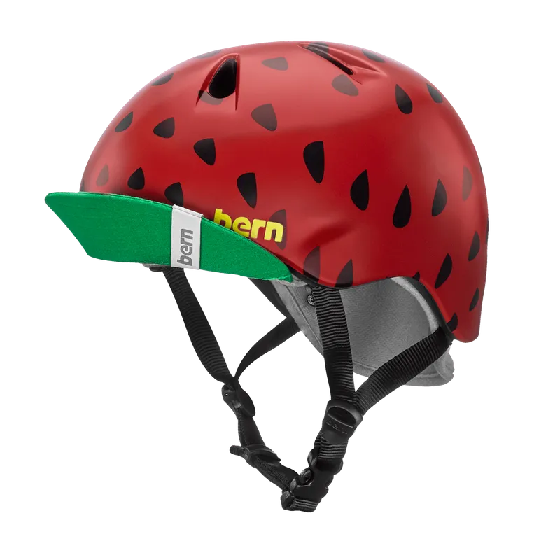 Bern Nina Satin Red Strawberry w/ Flip Visor
