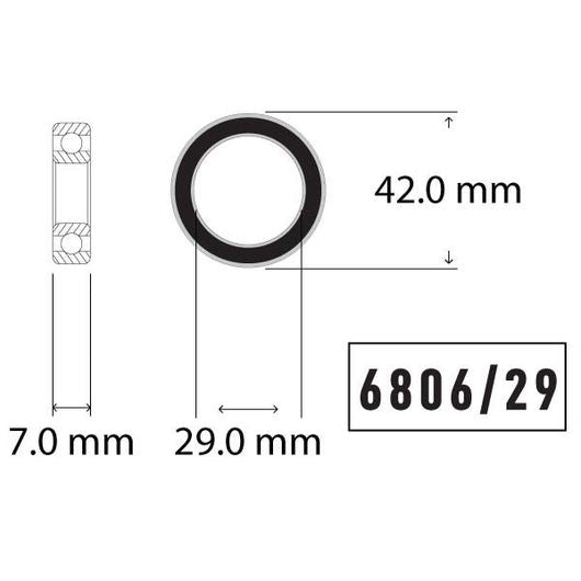 Wheels Manufacturing Bottom Bracket Bearings DUB - SB-6806/29