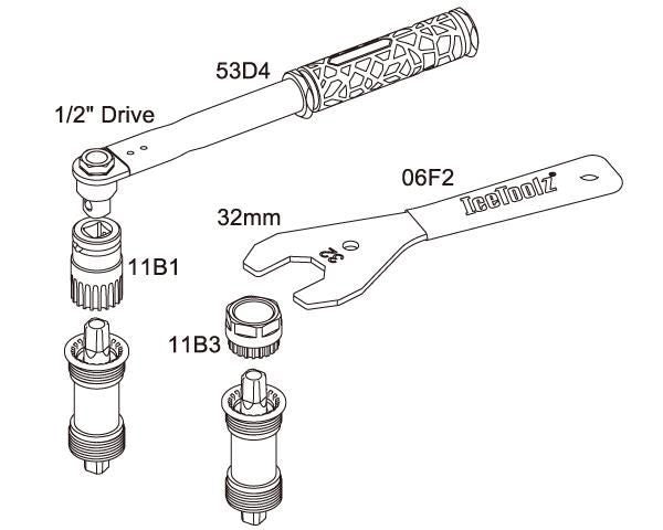 IceToolz BB Tool, 32mm, Shimano / ISIS Drive, #11B3