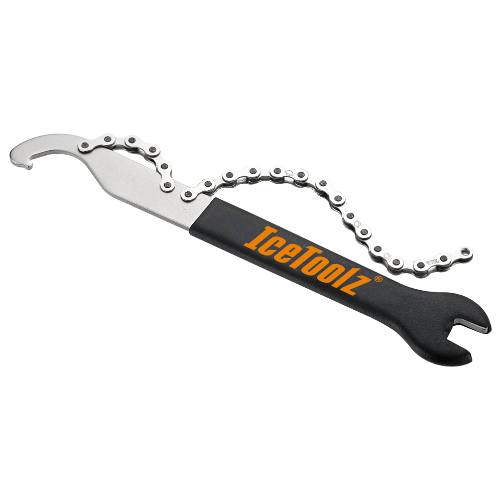 IceToolz Pedal Wrench, Hook and Chain Whip, Multi speed, #34S4