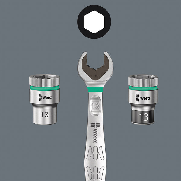 Wera 8100 SA 6 Zyklop Speed 1/4" Drive Ratchet with 28 Piece Set