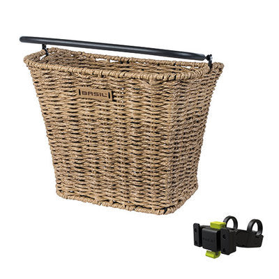 Basil Bremen Rattan Look KF Basket with Handlebar Holder