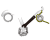 IceToolz Pedal Wrench, Hook and Chain Whip, Single speed, #34S2