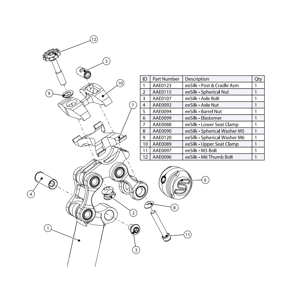 Cane Creek eeSilk Spare Parts and Elastomer