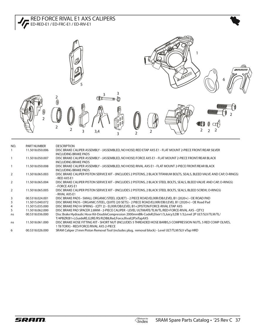 SRAM RED AXS E1 Shifter/Brake Parts