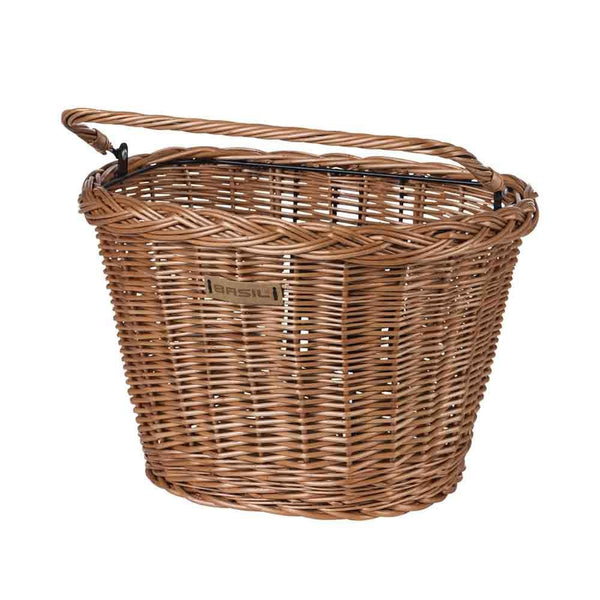 Basil Bremen Wicker KF Front Basket Natural Brown (H/Bar Holder Sold Separately)