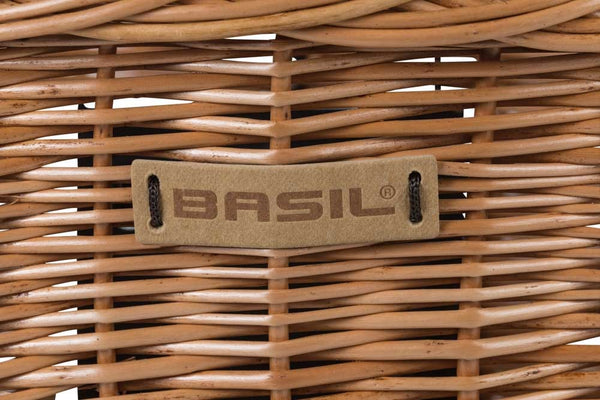 Basil Bremen Wicker KF Front Basket Natural Brown (H/Bar Holder Sold Separately)