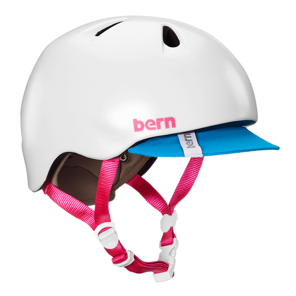 bern bike helmet visor Bern Nina Satin White w/ Flip Visor